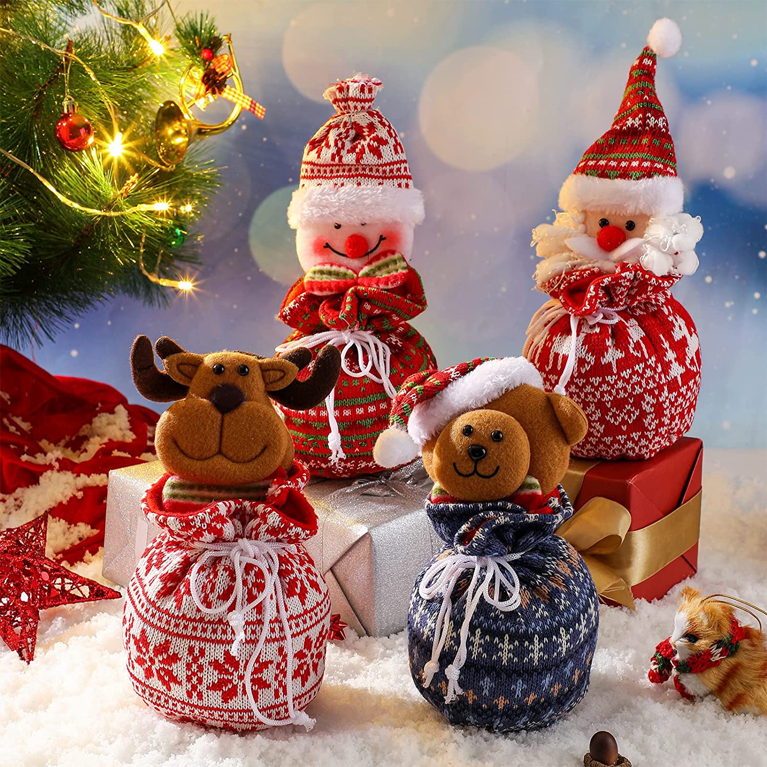 GiftBags™ | Weihnachten Strickpuppen Geschenktüte